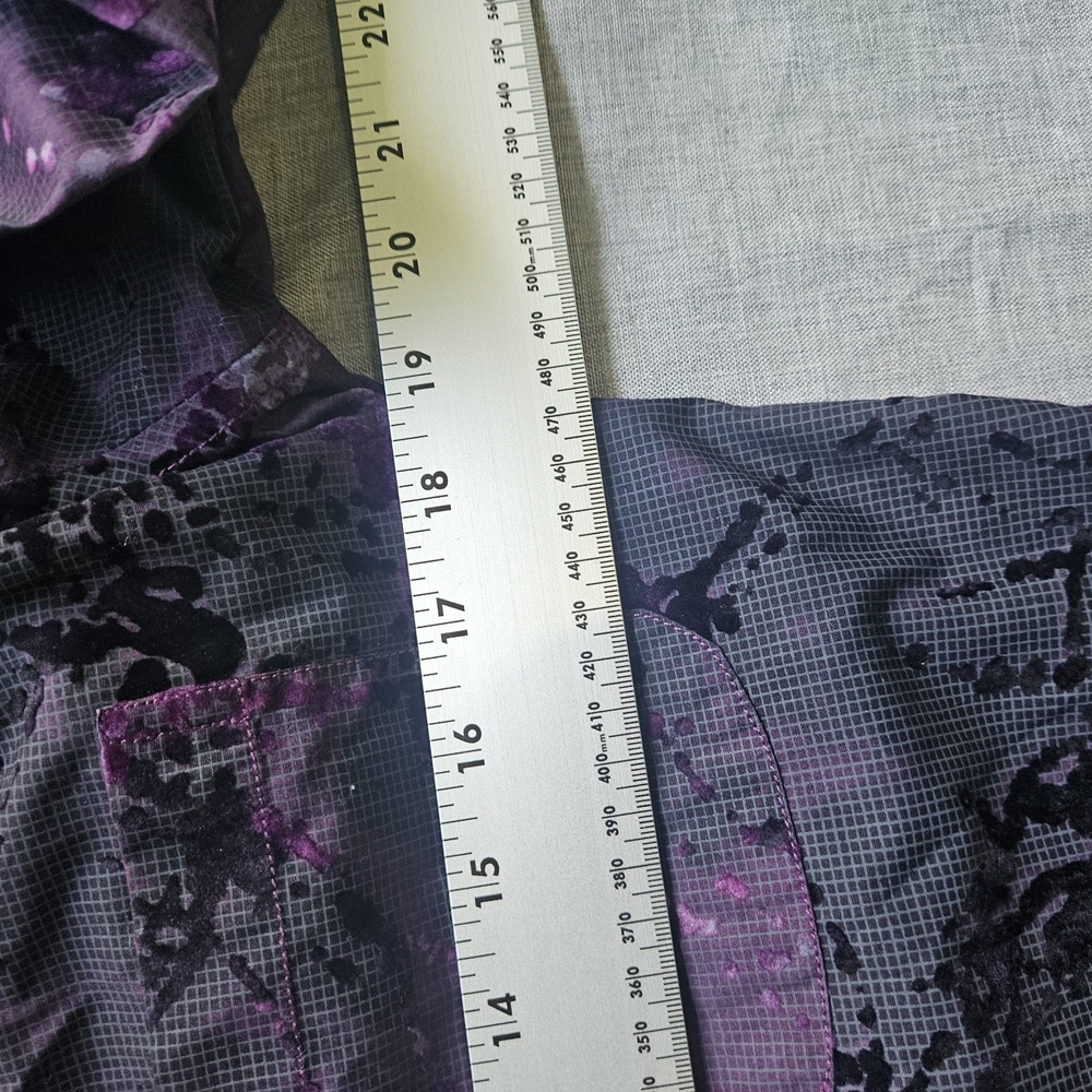 Georg Roth Mens Small Black & Purple Floral Long Sleeve Shirt Designer - Picture 12 of 16